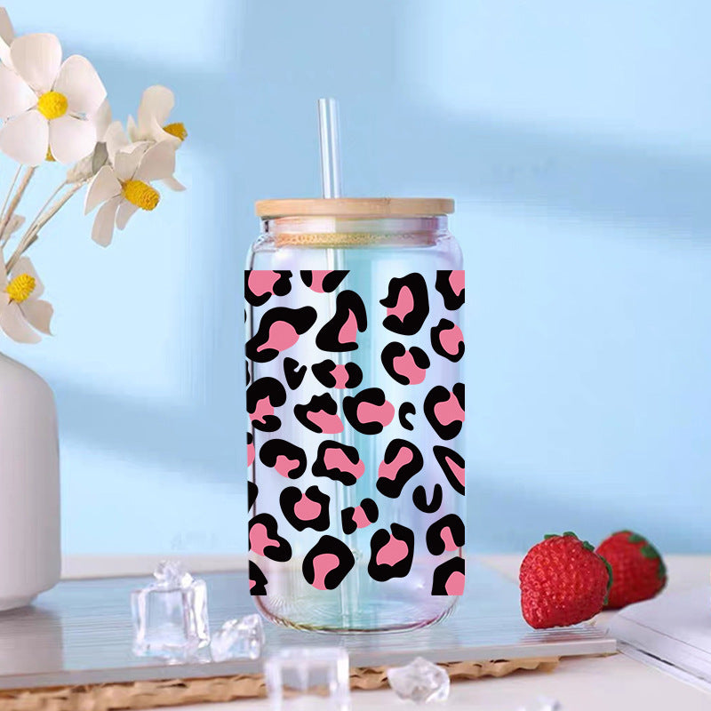 Wholesale Black textured pattern 16oz Cup UV DTF Wraps