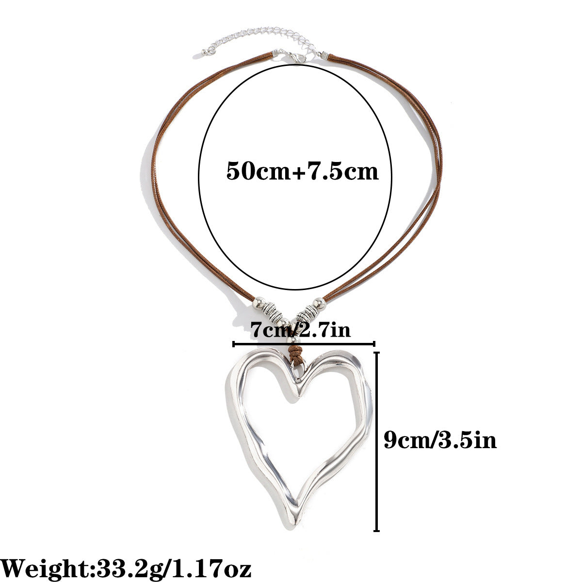 Wholesale Sweet and Cool Exaggerated Big Heart Alloy Necklace