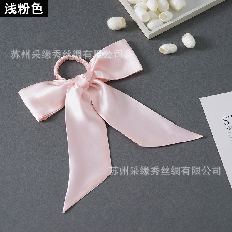 Wholesale hair rope hair accessories bow silk hair ring Hair Scrunchies