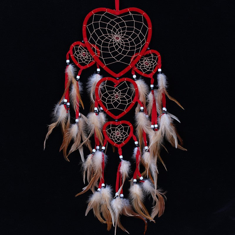 Wholesale Heart Five Rings House Decoration Indian Original Style Dream Catcher