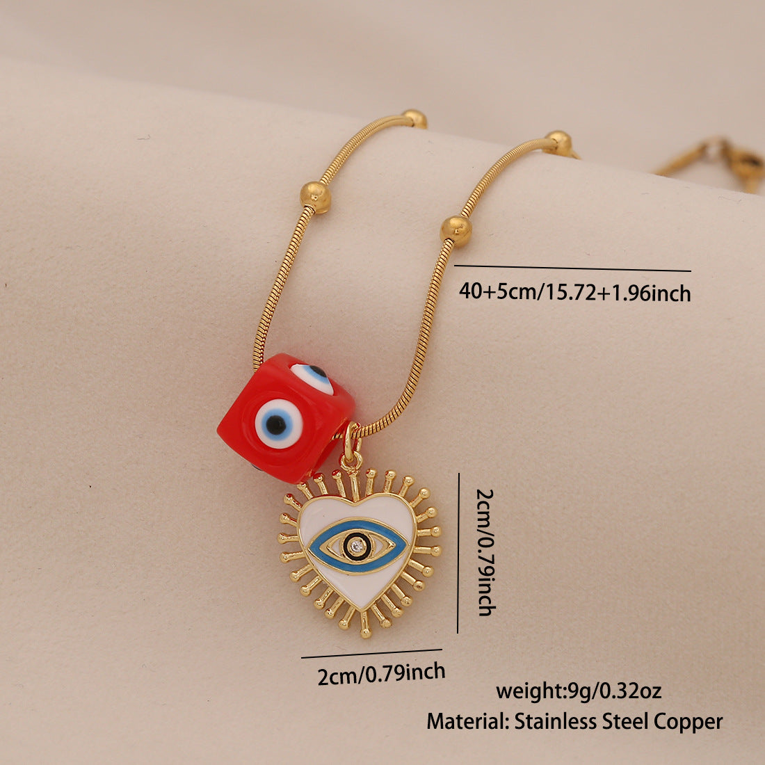 Wholesale Devil' s Eye Necklace Retro Lips Pepper Stainless Steel Clavicle Chain