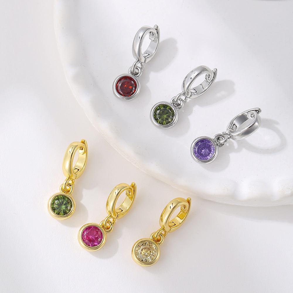 Wholesale Colorful round zircon pendant   Charms
