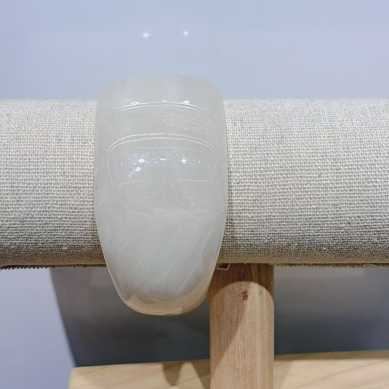 Wholesale Resin oval wide version geometric arc resin smudged coffee color bracelet spring and summer bracelet