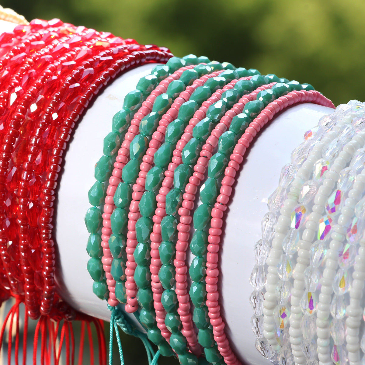 Wholesale Bohemian Style Hand-Woven Double-Layer Xiaomi Bead Crystal Bracelet