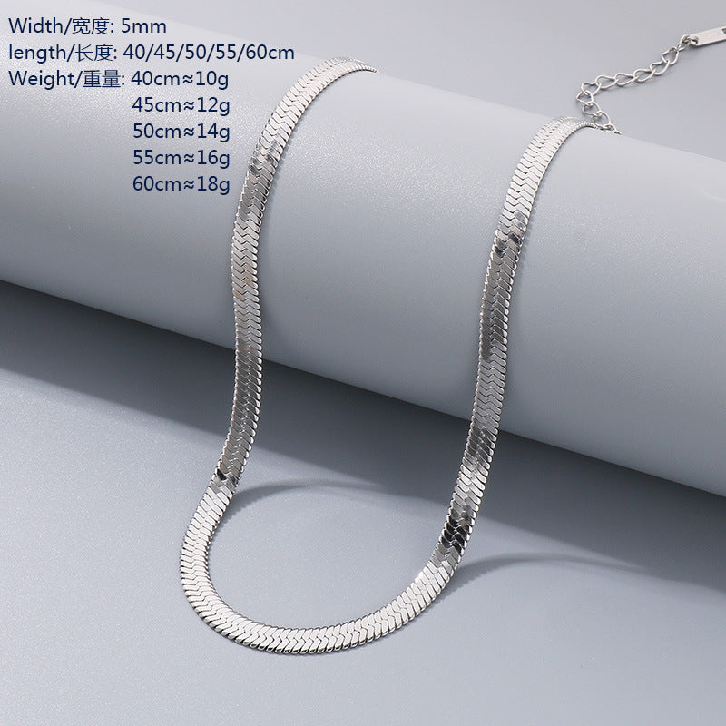 Wholesale Women's Gold Titanium Steel Chain Decoration Necklace