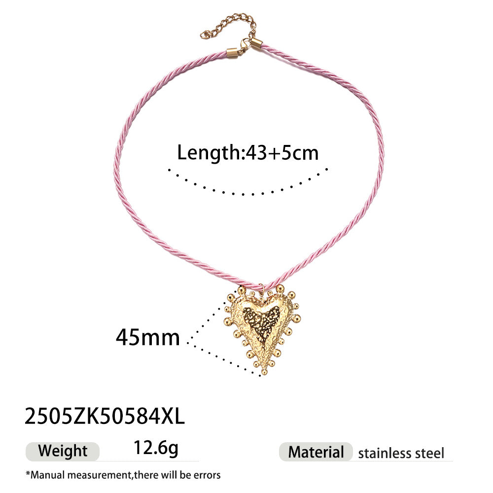 Wholesale Taina European and American Stainless Steel Necklace Women' s Niche Design Colorfulful Rope Braided Shell Starfish Shell Necklace Trendy