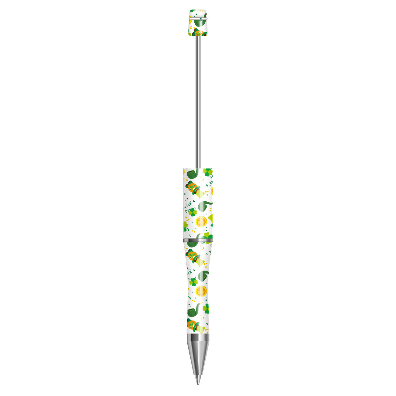 Wholesale Beadable Pens St. Patrick's Day Clover Plastic Pens DIY for Beaded