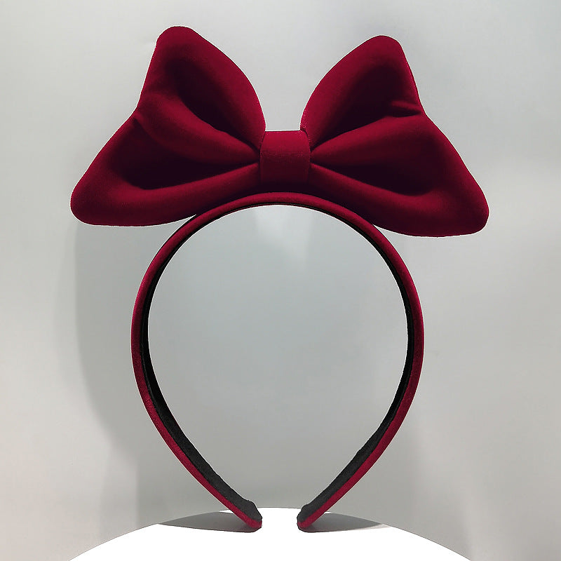 Wholesale Red Velvet Bow Christmas Headband