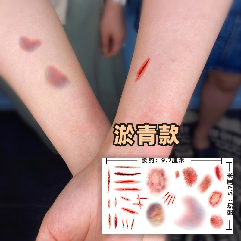 Wholesale  tattoo paste simulation bleeding fake wound bite  suture  party bar makeup face paste