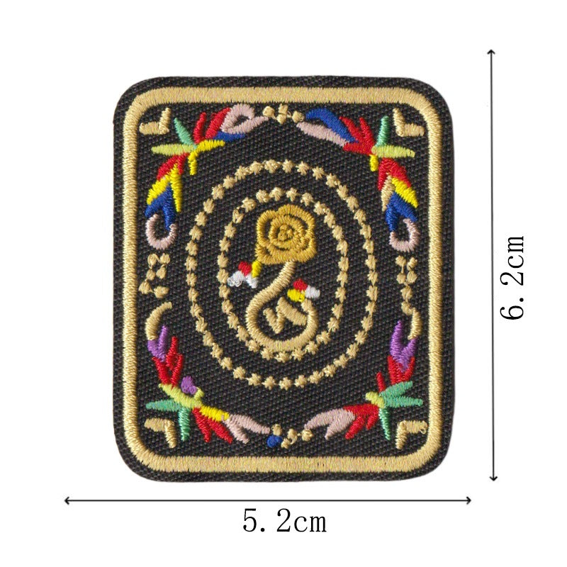 Wholesale Folk Art Totem Sun Contion Embroidered Patches Set Of 12 Iron On Badges For Coats And DIY Accessory