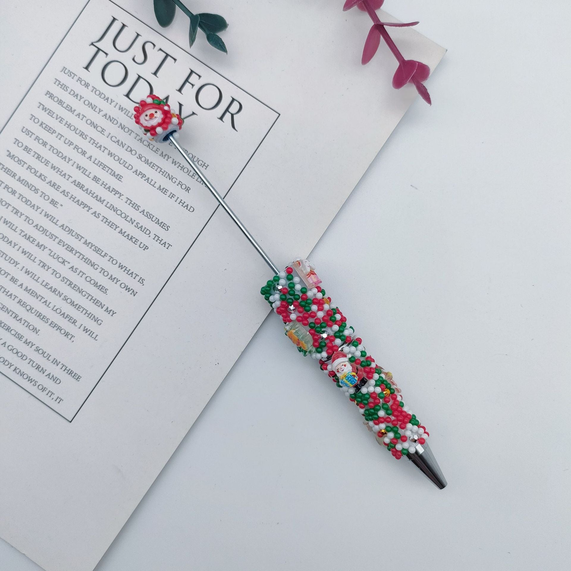 Wholesale Christmas Atmosphere Cute Beadable Pens