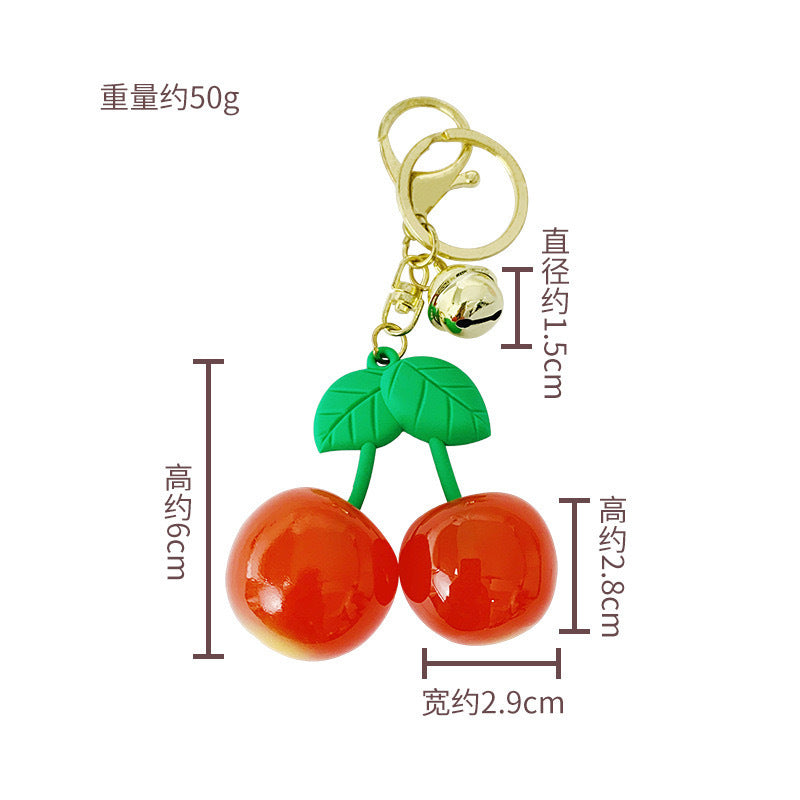 Wholesale Creative Cartoon Resin Cherry Cute Girl Heart Cherry Keychains