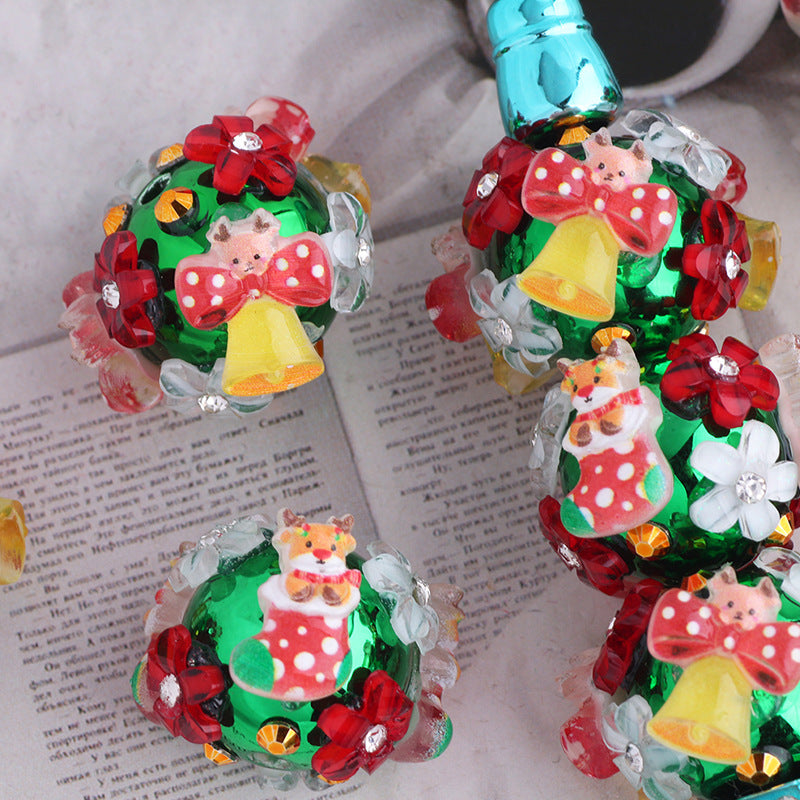 Wholesale 6pcs/pack DIY Christmas bell stockings with pen beads