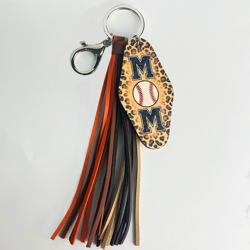 Wholesale Mother's Day Sports Baseball Football Western Tassel Keychain