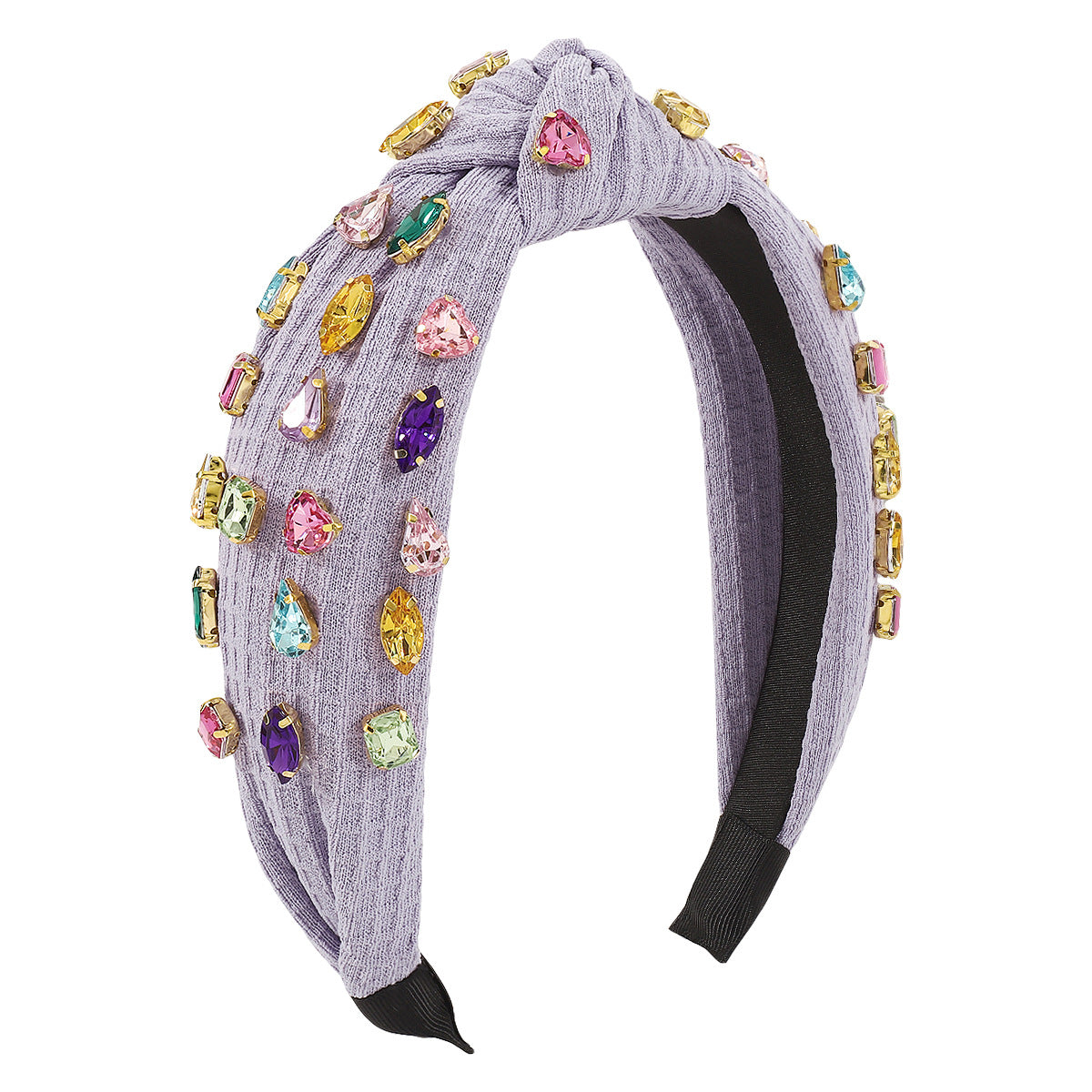 Wholesale Hair Art Full Diamond Creative Knotted Colorful Diamond Headband