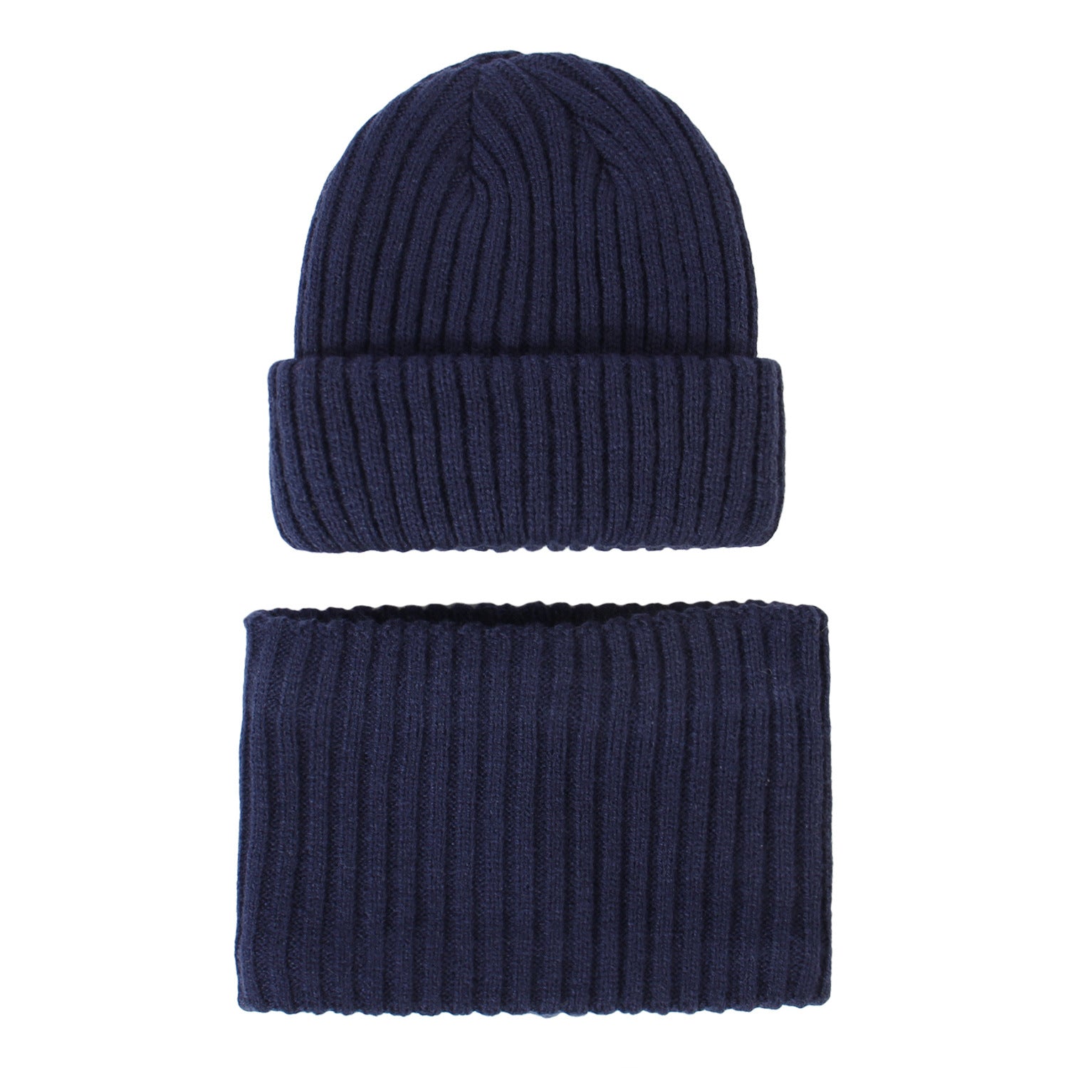 Wholesale Autumn and Winter Striped Knitted Wool Scarf Set Hat