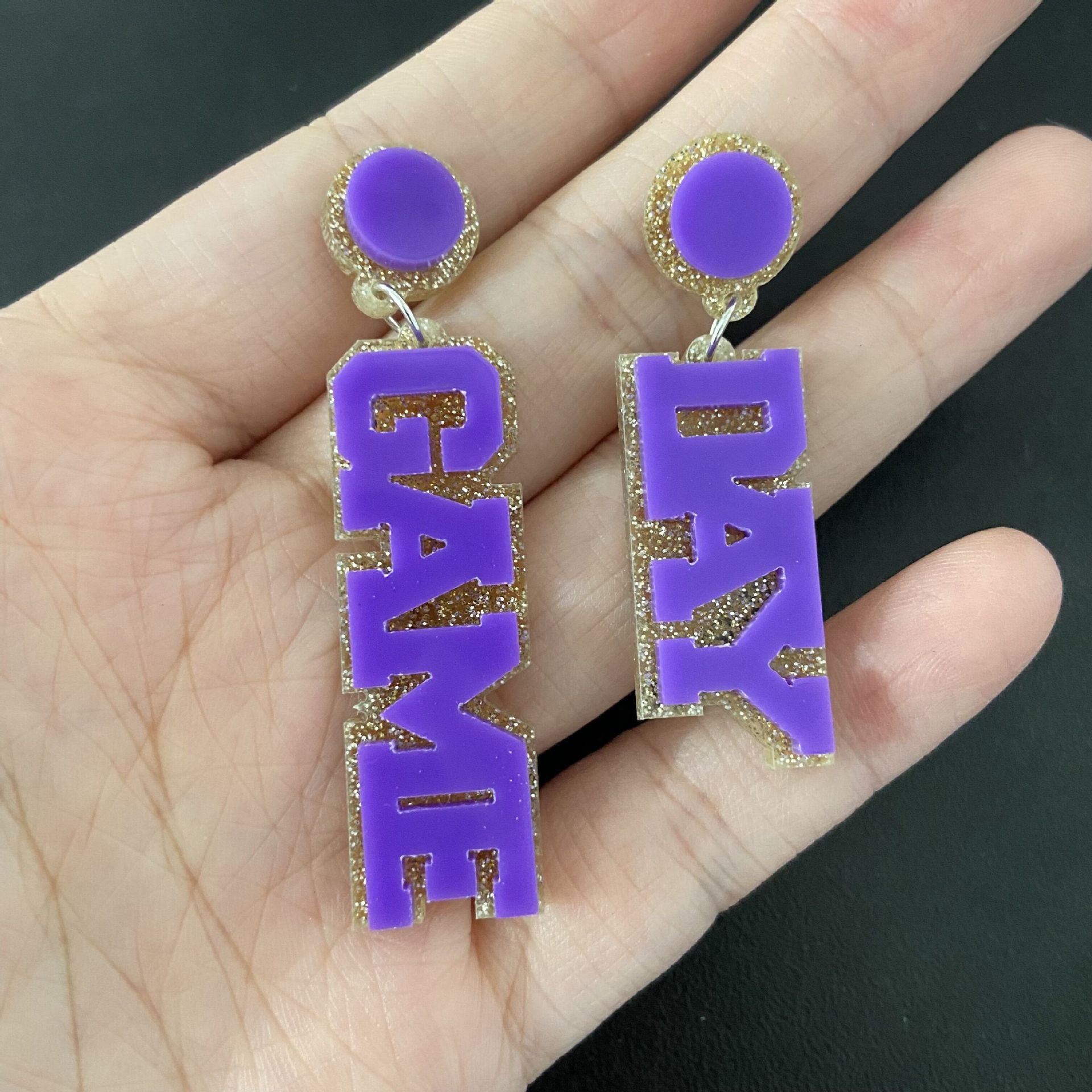 Wholesale Acrylic Rugby GAME DAY Earrings