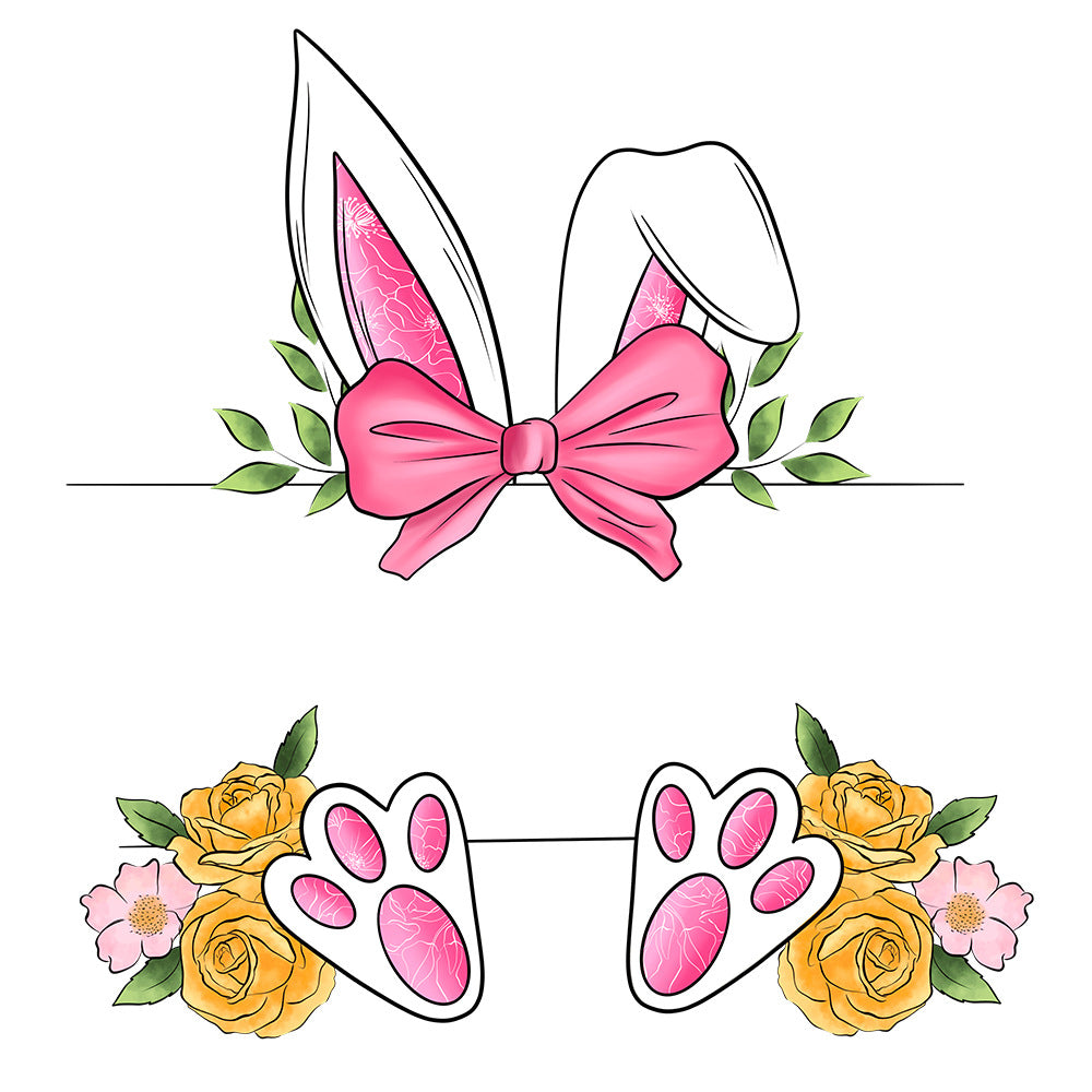 Wholesale 10pcs Easter letter cartoon rabbit car UV DTF Ready to Press Transfers Wraps