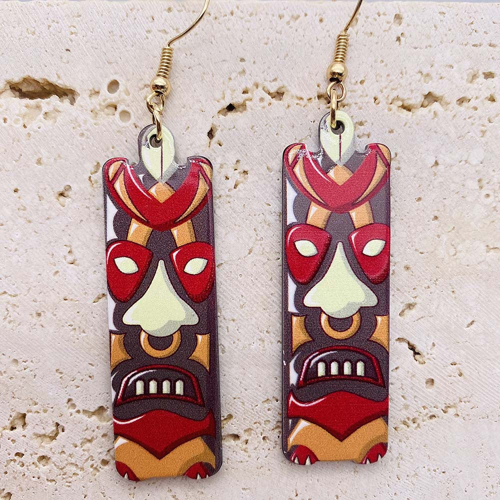 Pendientes acrílicos con estampado de cara pintada al por mayor