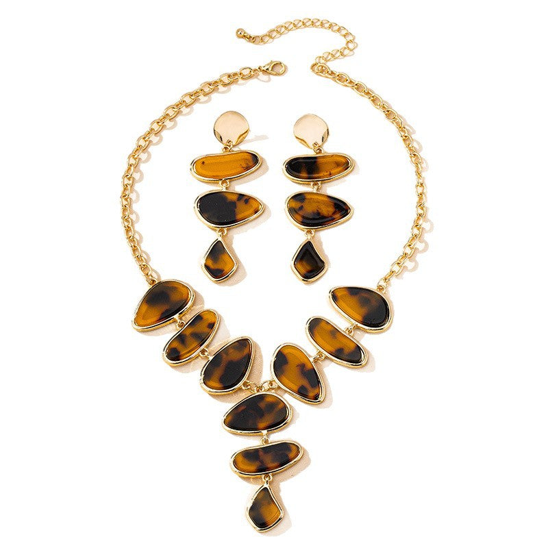 Wholesale Trendy Irregular Geometric Alloy Necklace And Earrings Set For Women Chic Jewelry Accessory For Daily Wear