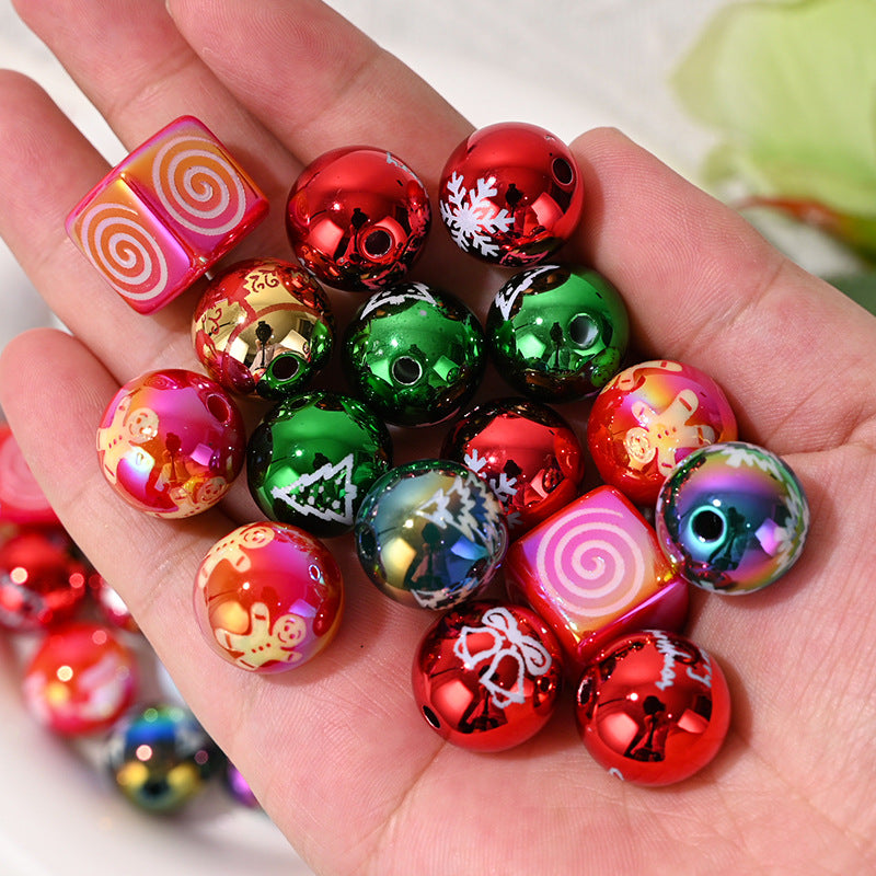 Wholesale 5pcs/pack Christmas Beaded DIY Mobile Phone Charm