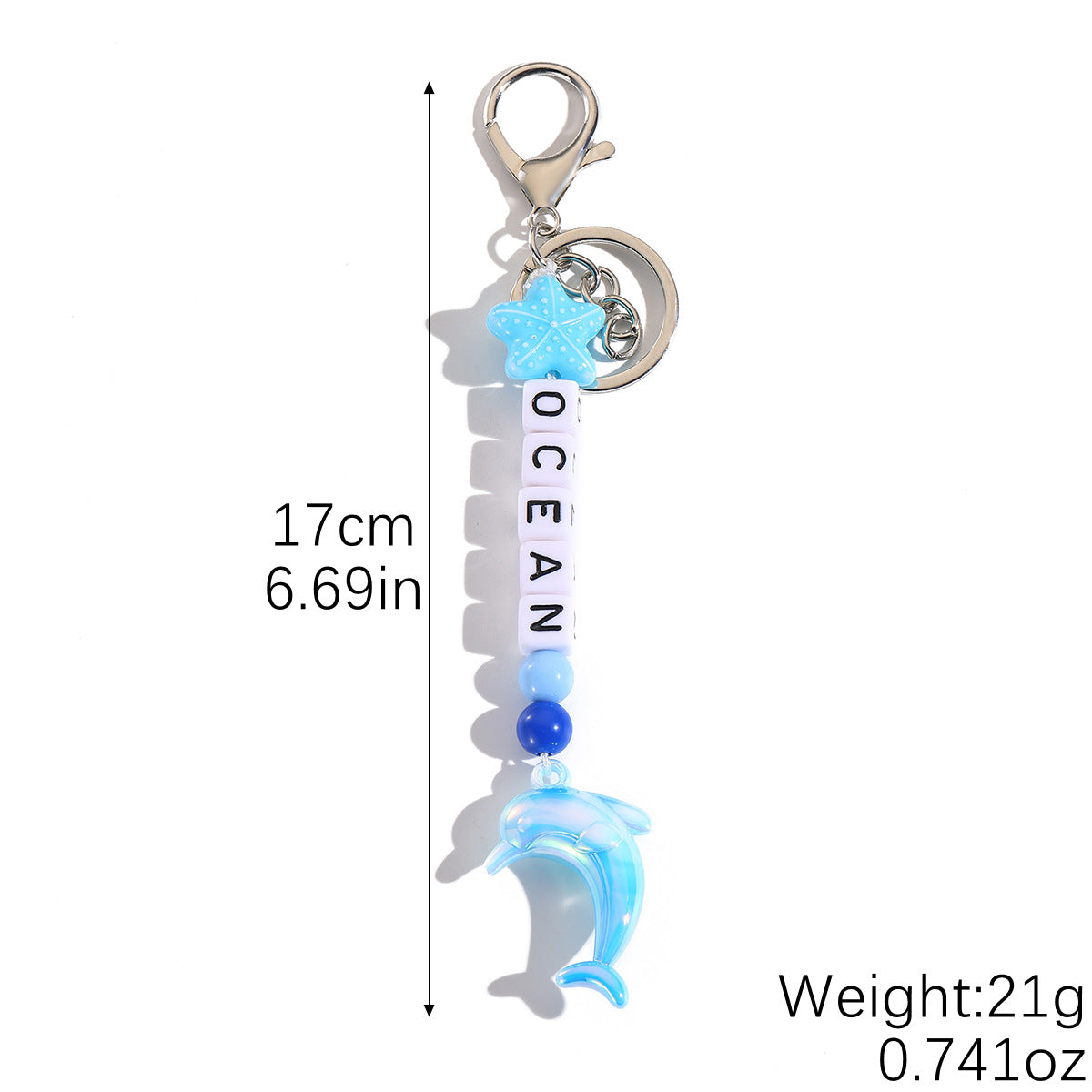 Wholesale starfish dolphin heart bead pendant for phone cases car keychains