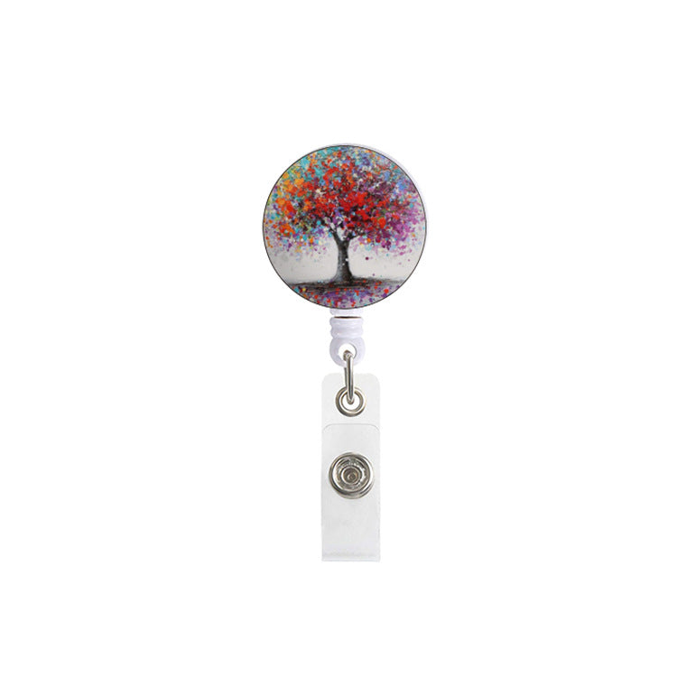 Wholesale Badge Reels ABS Tree of Life Retractable Keychain