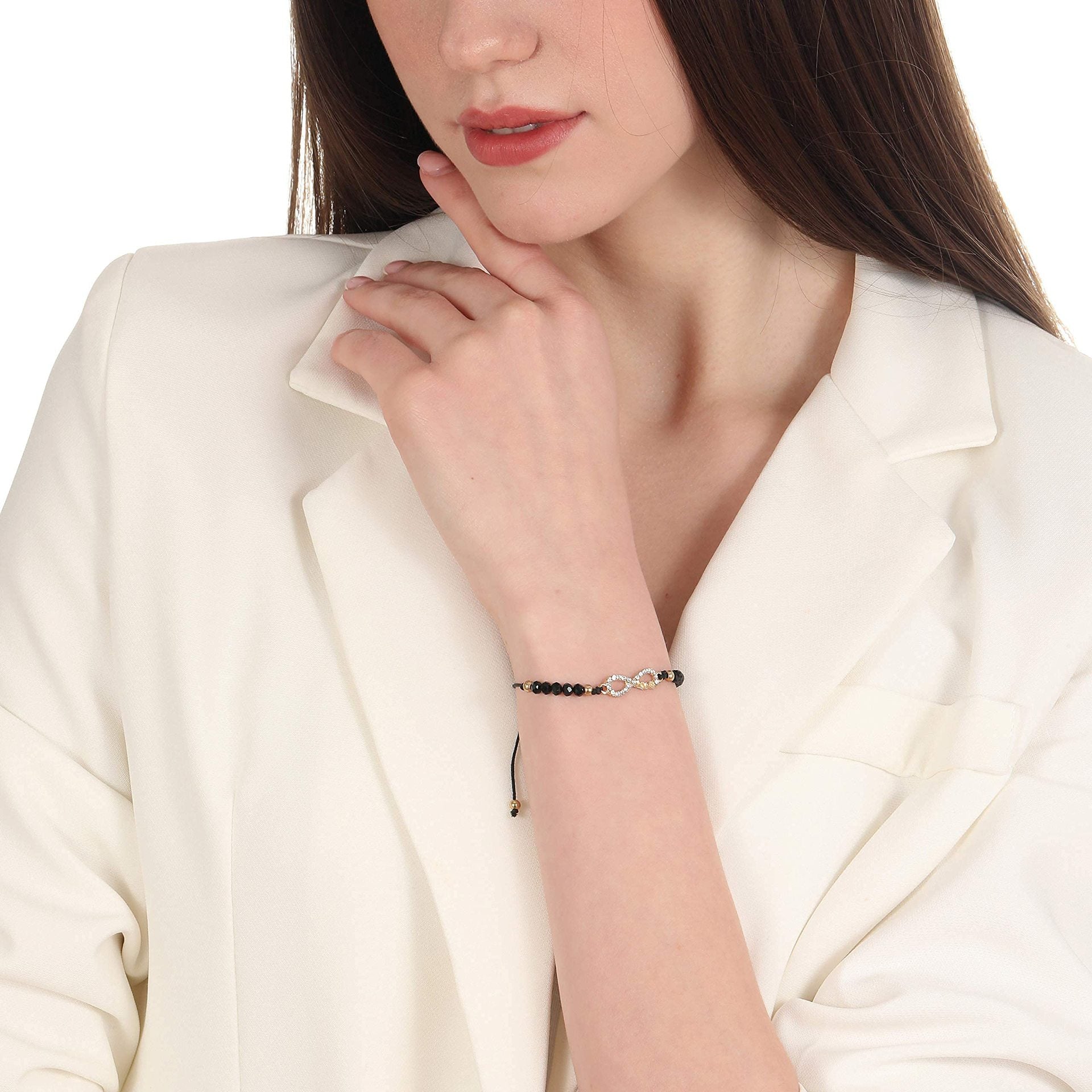 Brazalete de aceite de goteo de goteo de ojo con cuentas de cristal tejido a mano de mano al por mayor