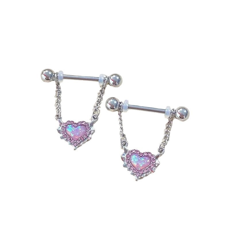 Wholesale Heart Shaped Belly Button Ring Earrings Nose Studs Piercing Jewelry
