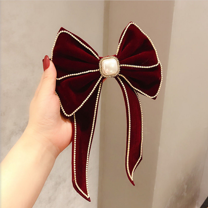 Wholesale Christmas Red Velvet Bow Hoops