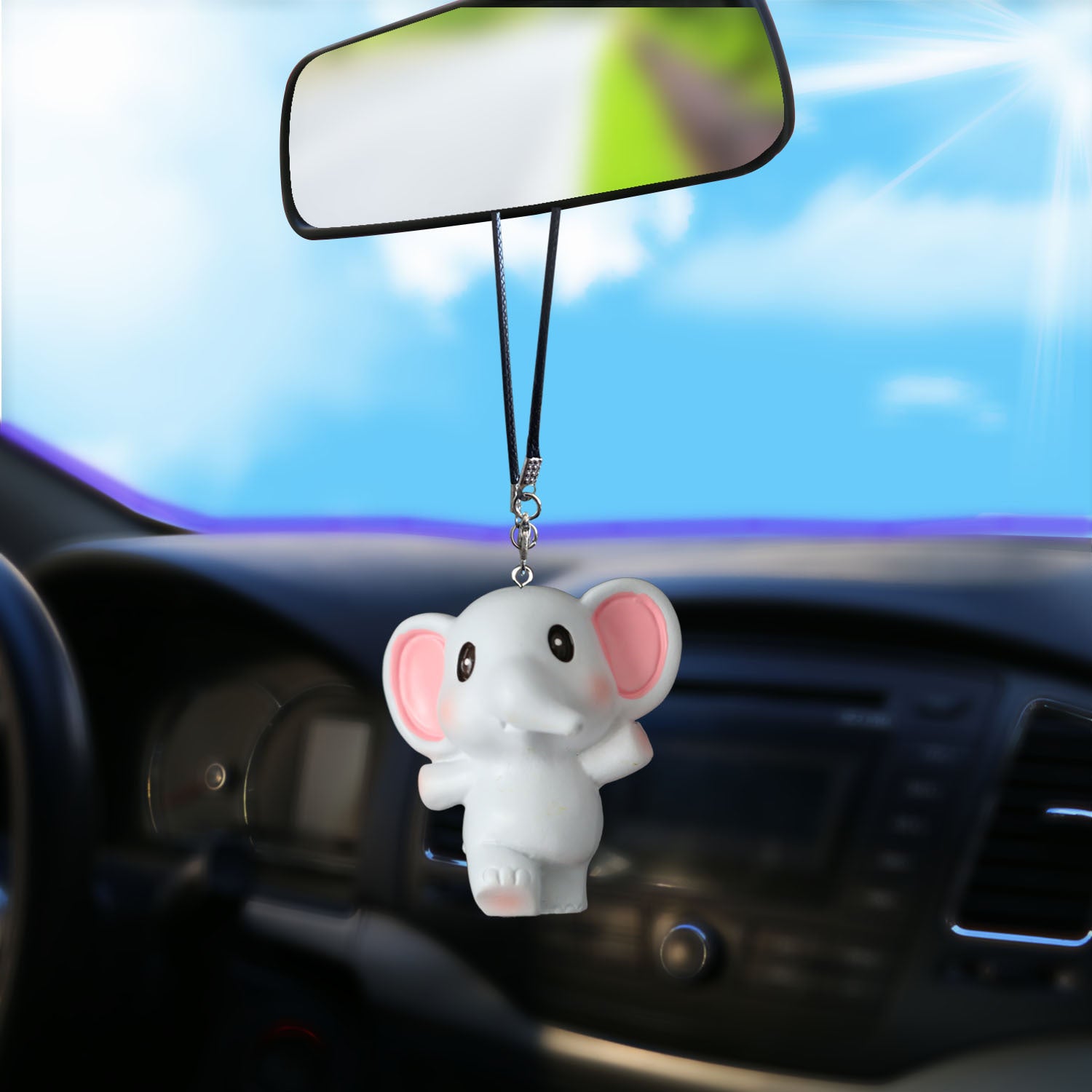Wholesale Cute elephant car rearview mirror decorative pendant