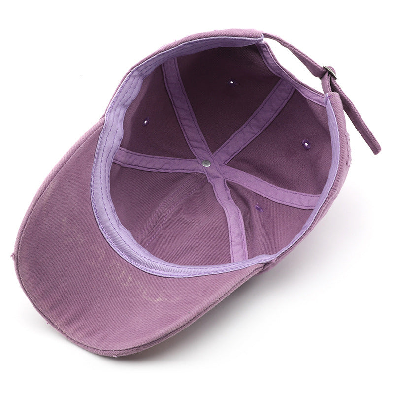 Wholesale Vintage Perforated Letter Embroidered Cotton Baseball Caps