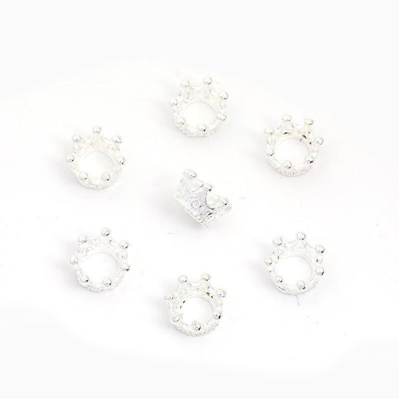 Wholesale 100pcs Three-dimensional Small Crown Beads Diy Alloy Jewelry Accessories Spacer