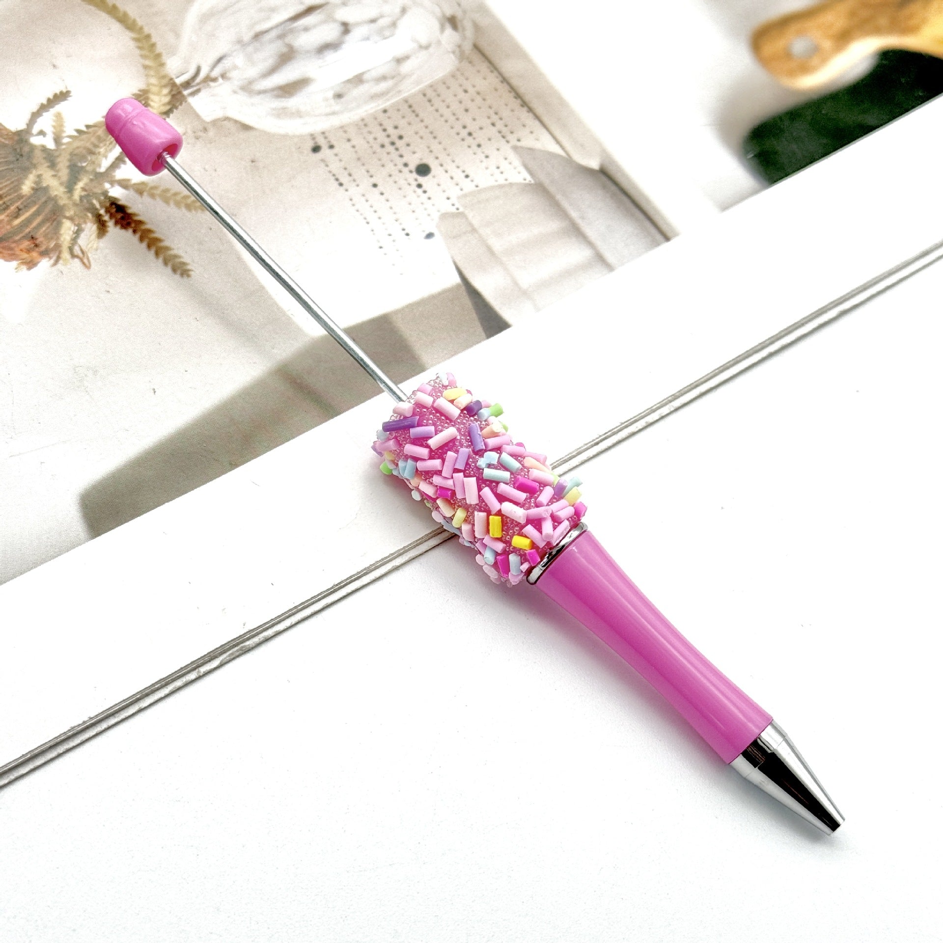 Wholesale DIY colored sugar needle sugar bead pen plastic round bead pen