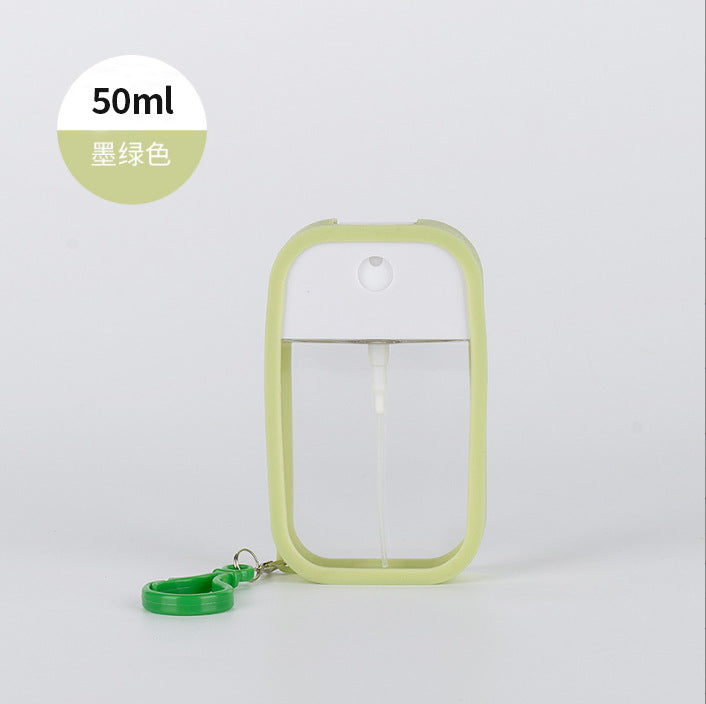 Wholesale 50ml Portable Travel Press silicone hook alcohol Toner hydrating portable perfume sub-packaging empty bottle card spray bottle