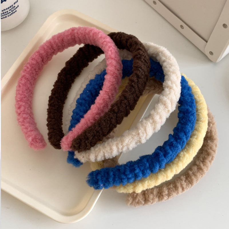 Wholesale Plush Colored Lamb Hair Hoop