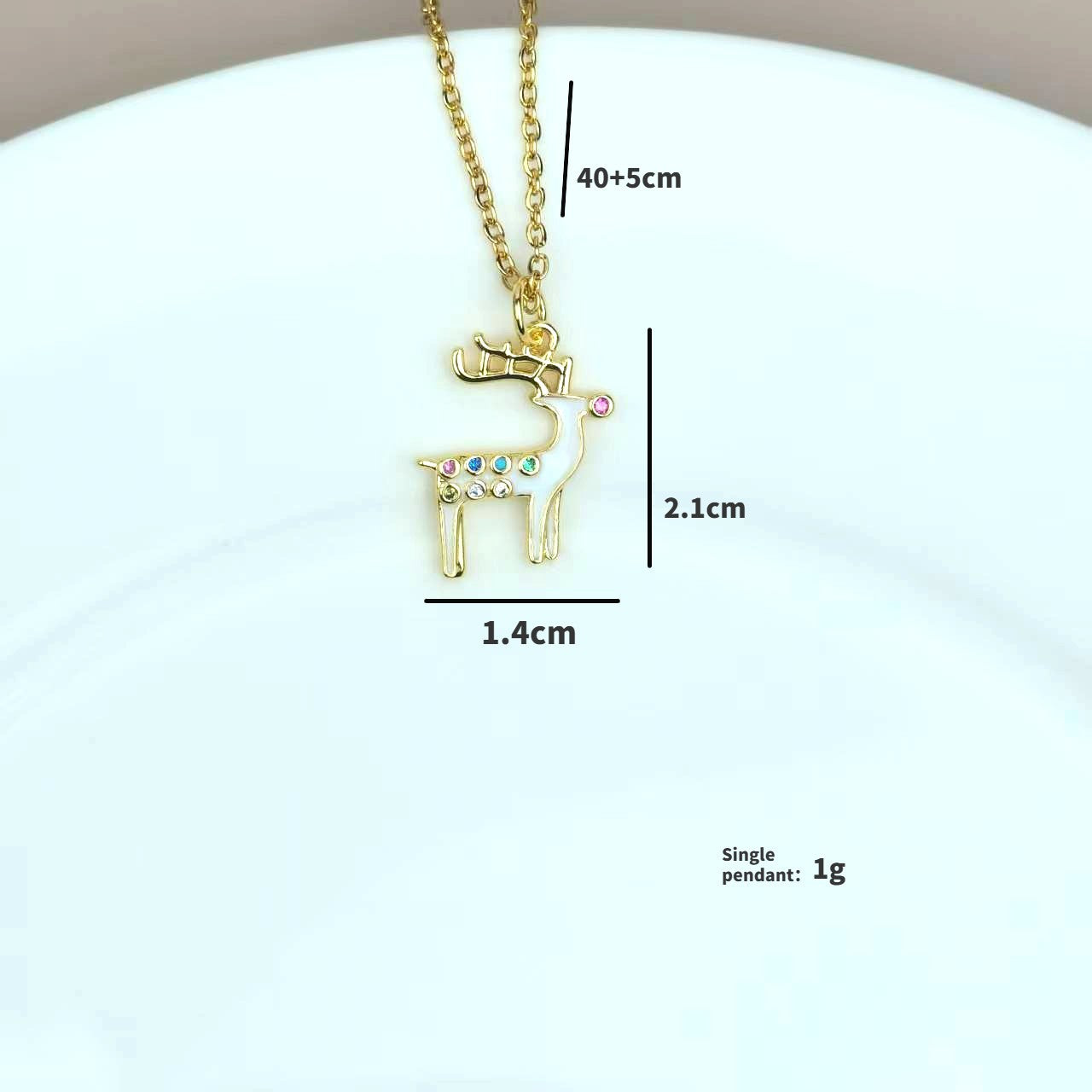 Wholesale Christmas Snowflake Deer Necklace Christmas Wreath Candy Diamond Pendant Necklace
