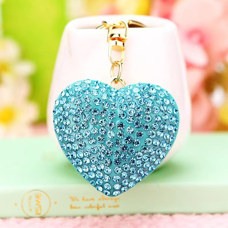 Wholesale Resin Full Diamond Love Keychain