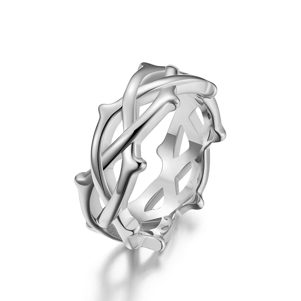 Wholesale Thorn vine woven titanium steel ring