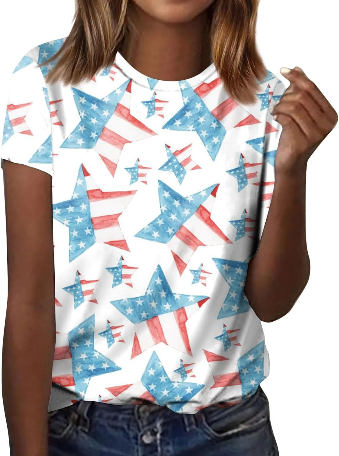 Wholesale Independence Day 3D Digital Printing T-shirt