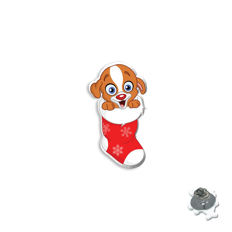 Wholesale Christmas Gift Socks Cats Dogs Shrink Brooches