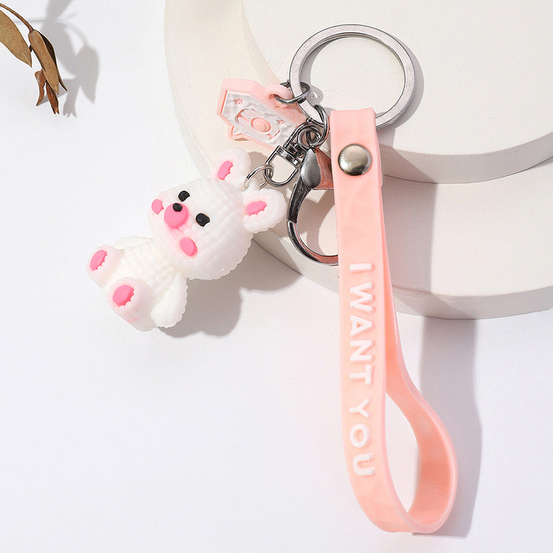 Wholesale Cartoon Wool Duck Dinosaur Doll Keychain