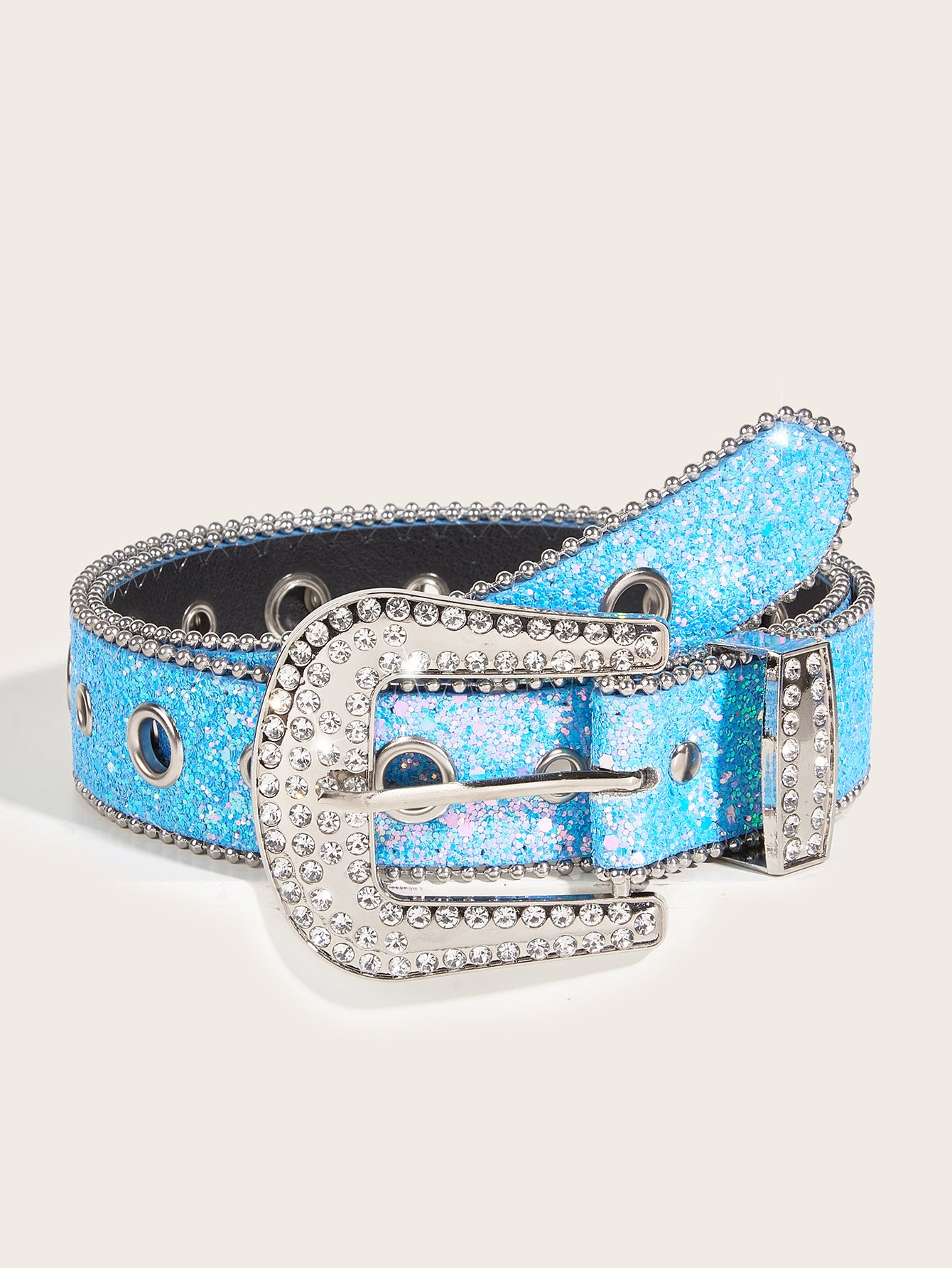 Whoelsale PU Wide Sequin Rhinestone Belt