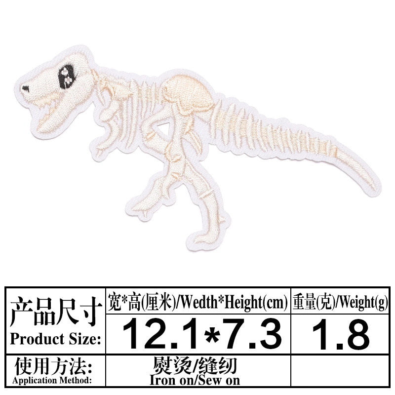 Wholesale Stylish Dinosaur Embroidered Patches Cartoon Animal Cloth Sew On Badges For Clothing Boutique Resale