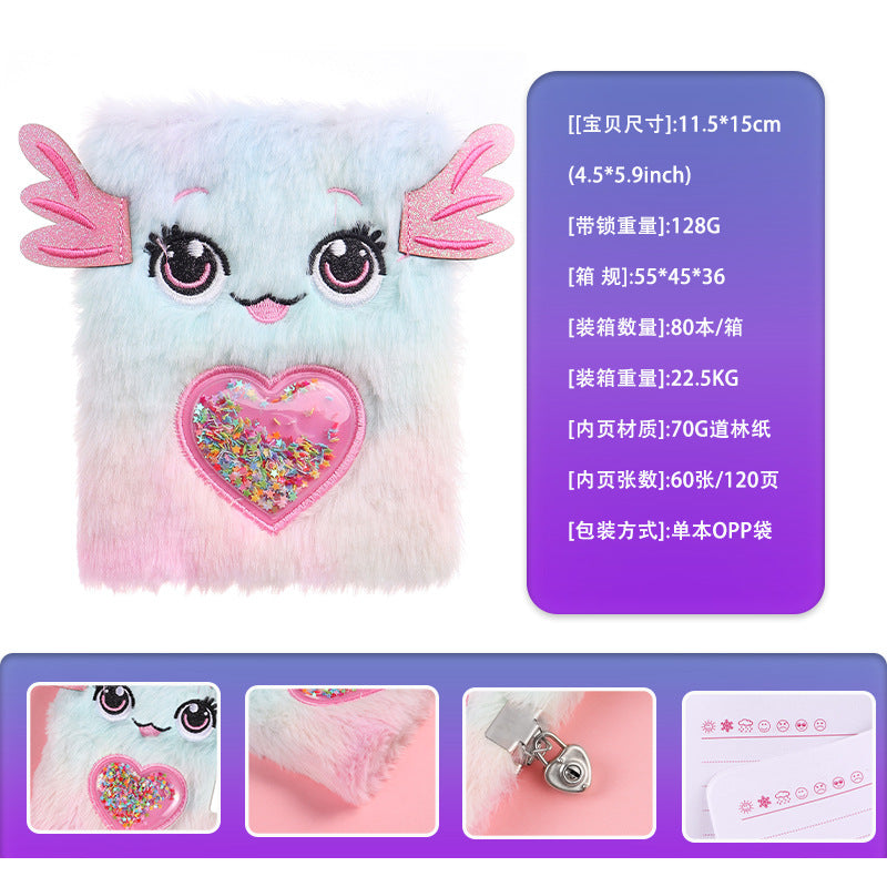 Wholesale 10pcs A6 tie-dye plush notebook student diary handbook gift reward notepad