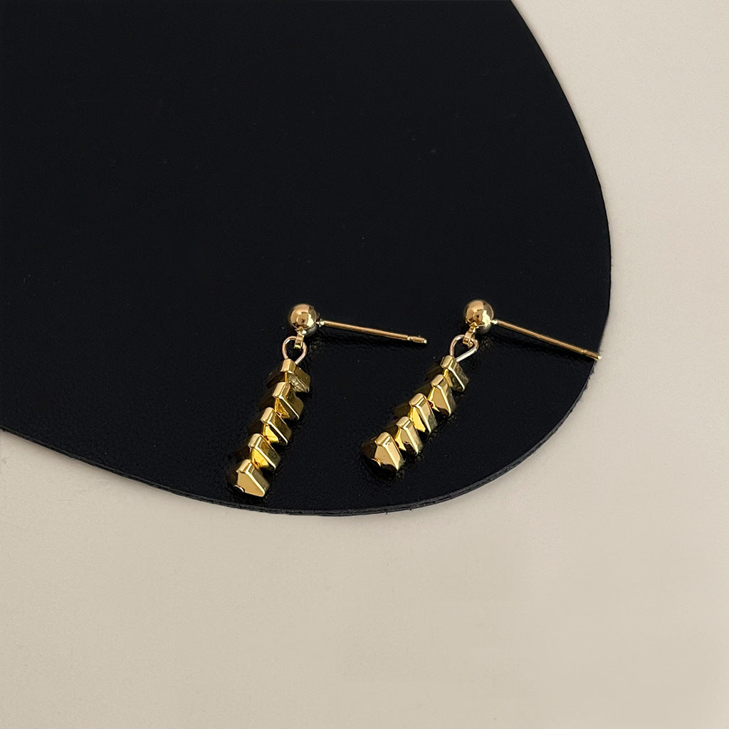 Wholesale Retro geometric metallic irregular earrings