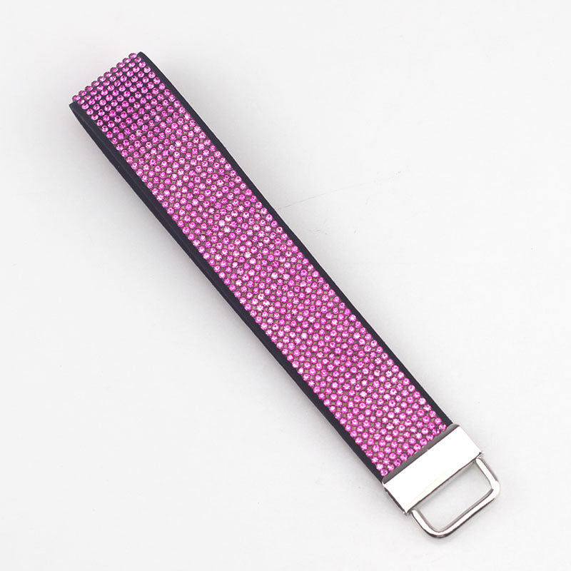 Llavero de cuero de pulsera de diamantes al por mayor