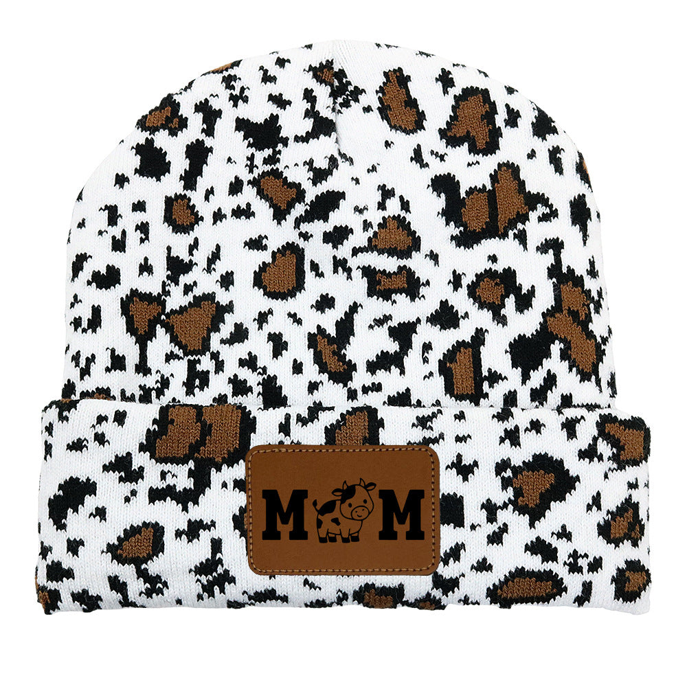 Wholesale Knitted Hat MOM Cow DAD Woolen Hat