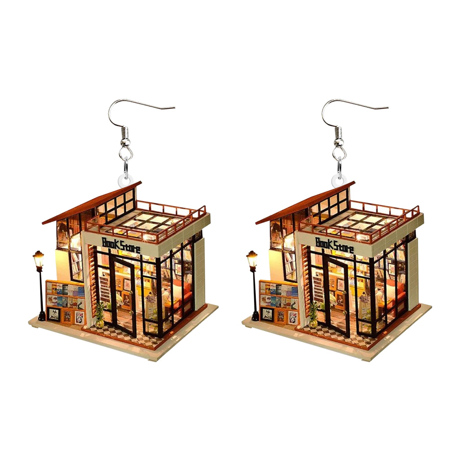 Wholesale Puppy Love Bookstore Creative Acrylic Earrings