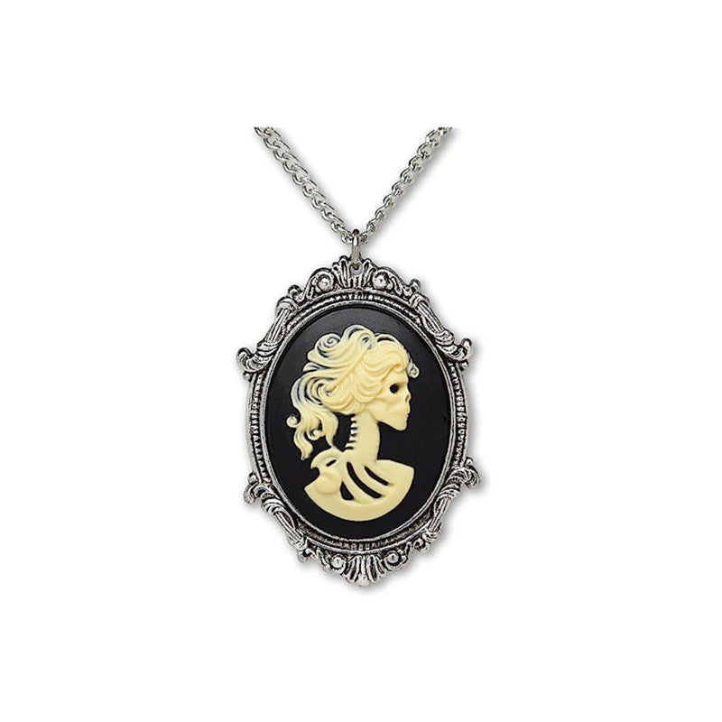 Wholesale Metal Gothic Skull Gray Frame Pendant Alloy Necklaces